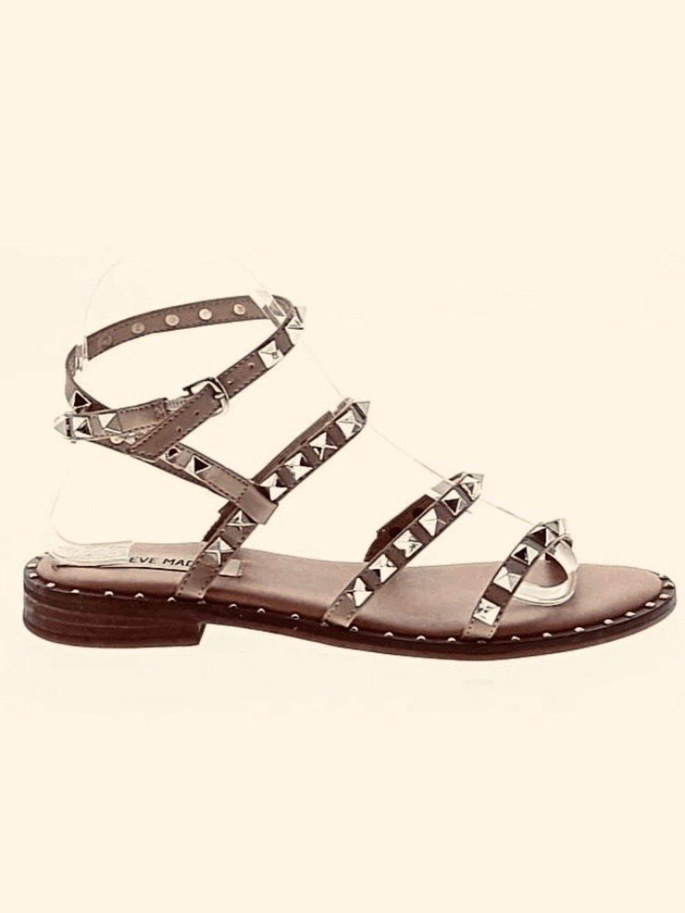 Steve Madden Tan Studded Strappy Gladiator Sandals
